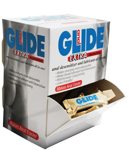 Anal Glide Extra Sample Packet Display - Display Of 50