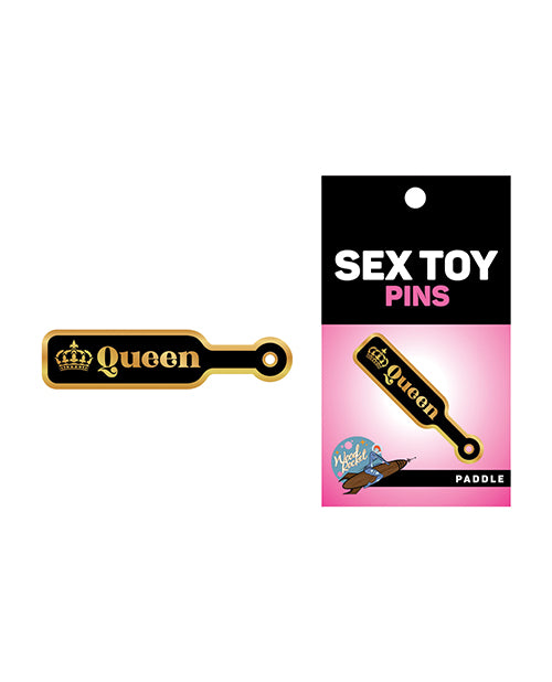 Wood Rocket Sex Toy Queen Paddle Large Pin - Black-gold