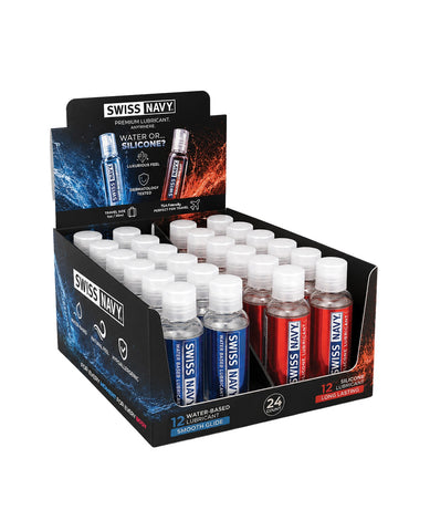 Swiss Navy Silicone & Water Based Lubricants - Display of 24