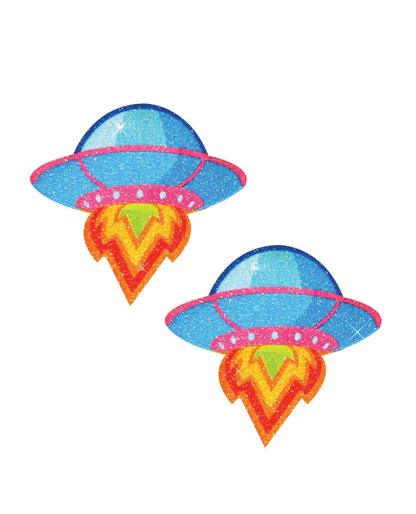 Neva Nude UFO Glitter Pasties - Blue O/S