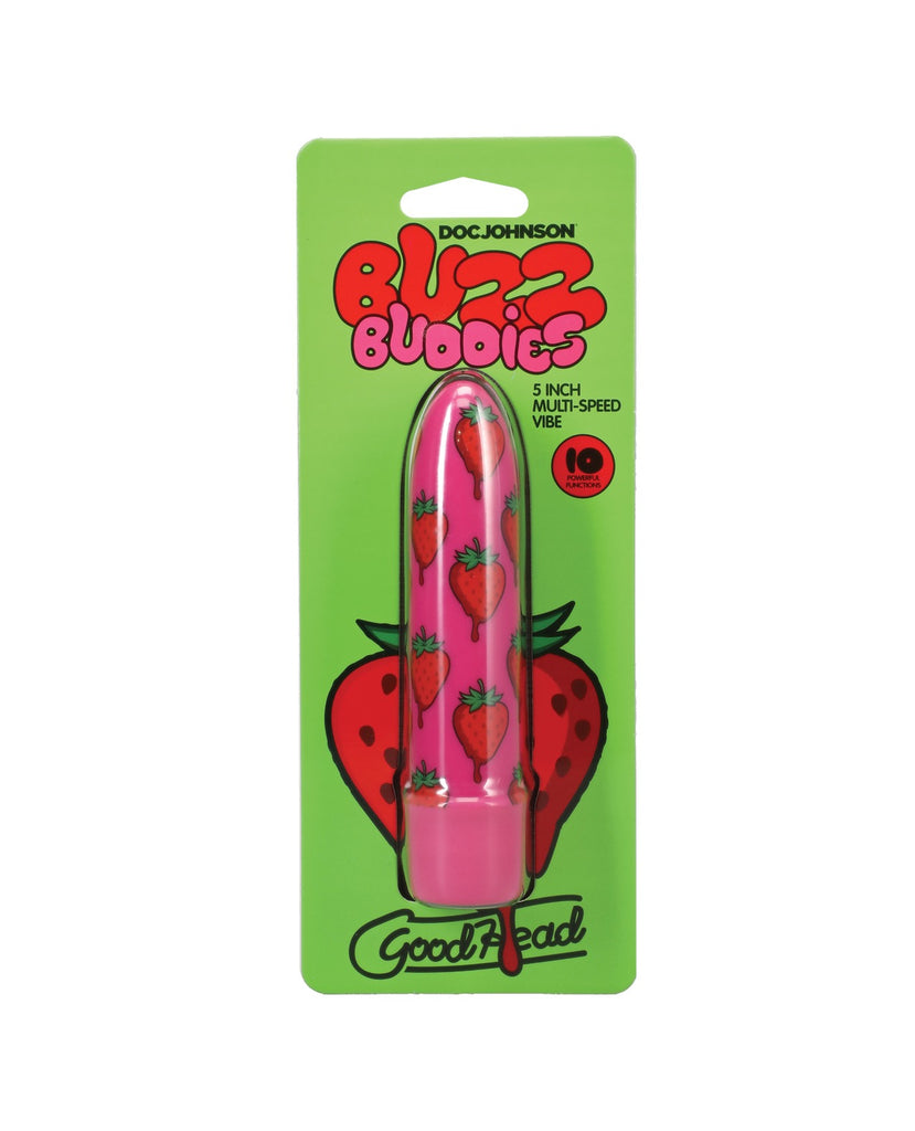 GoodHead Buzz Buddies 5" Multi-Speed Vibe - Strawberries