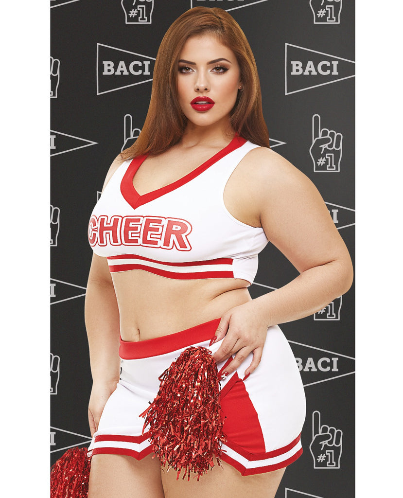 Dreams by Baci Lingerie Gameday Hottie 4-pc Set - White/Red QN