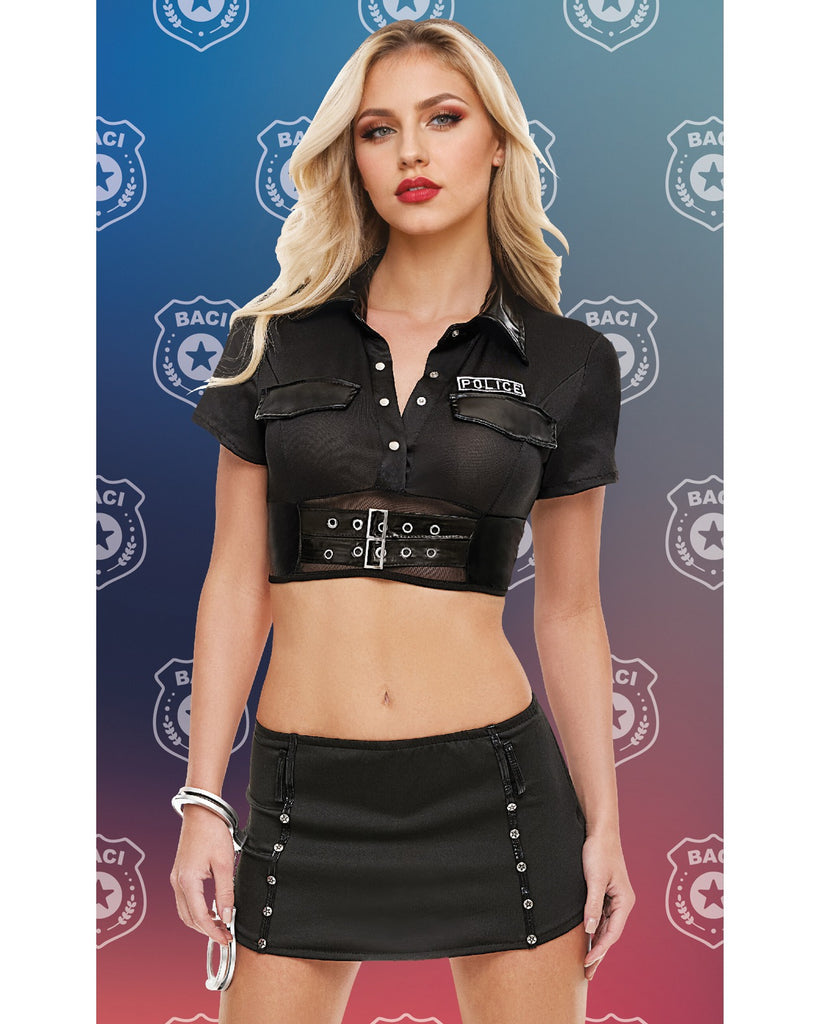 Dreams by Baci Lingerie Badge of Desire 4-pc Set - Black O/S