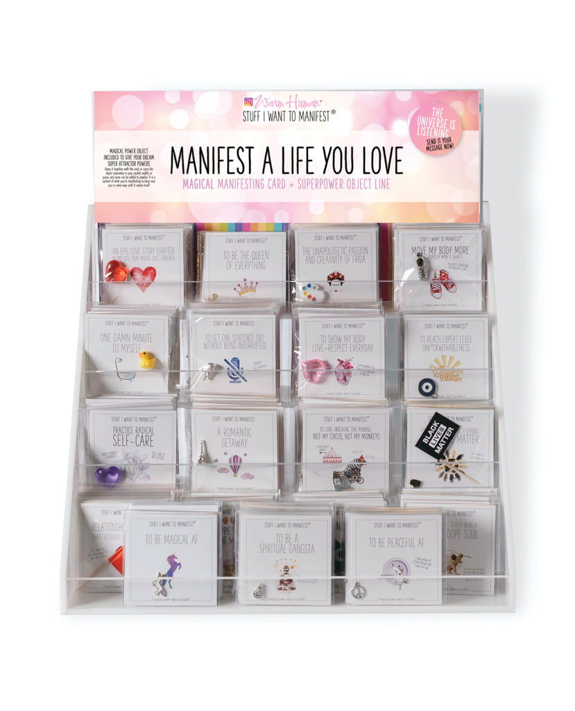 Warm Human Mini Cards w/Charms - Display of 16 Cards (12 of each style)