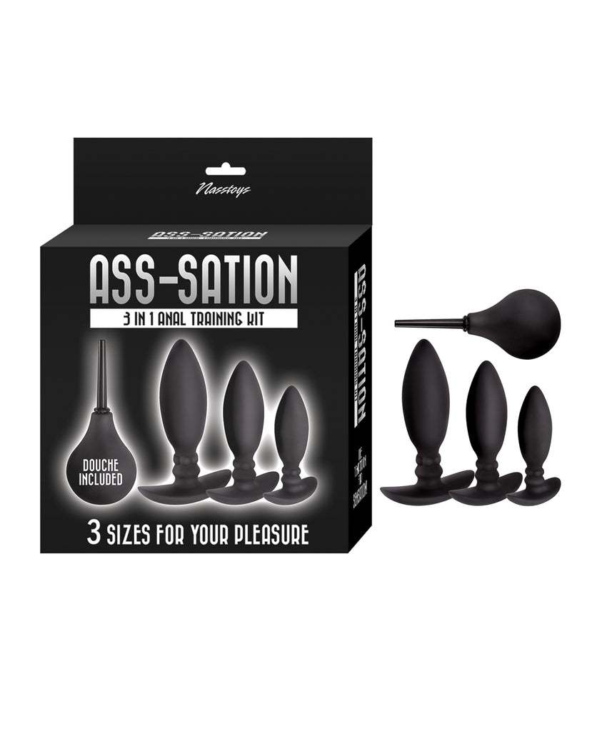 Ass-sation 3-in-1 Training Kit Douche Included - Black