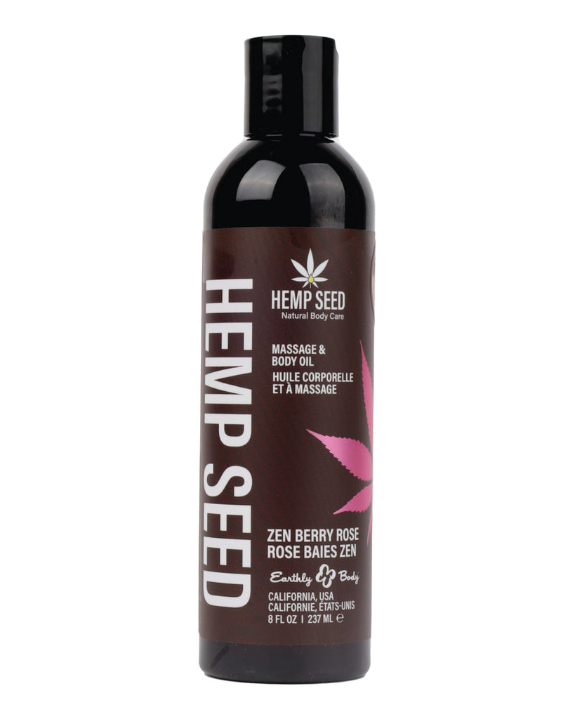 Earthly Body Massage & Body Oil - 8 oz Zen Berry Rose