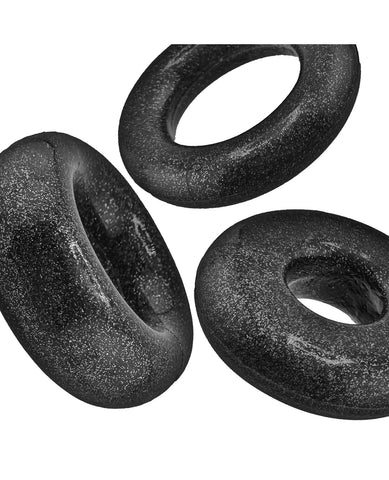 Oxballs Cockpack Multi Design 3 Pack Cockrings - Black Mica