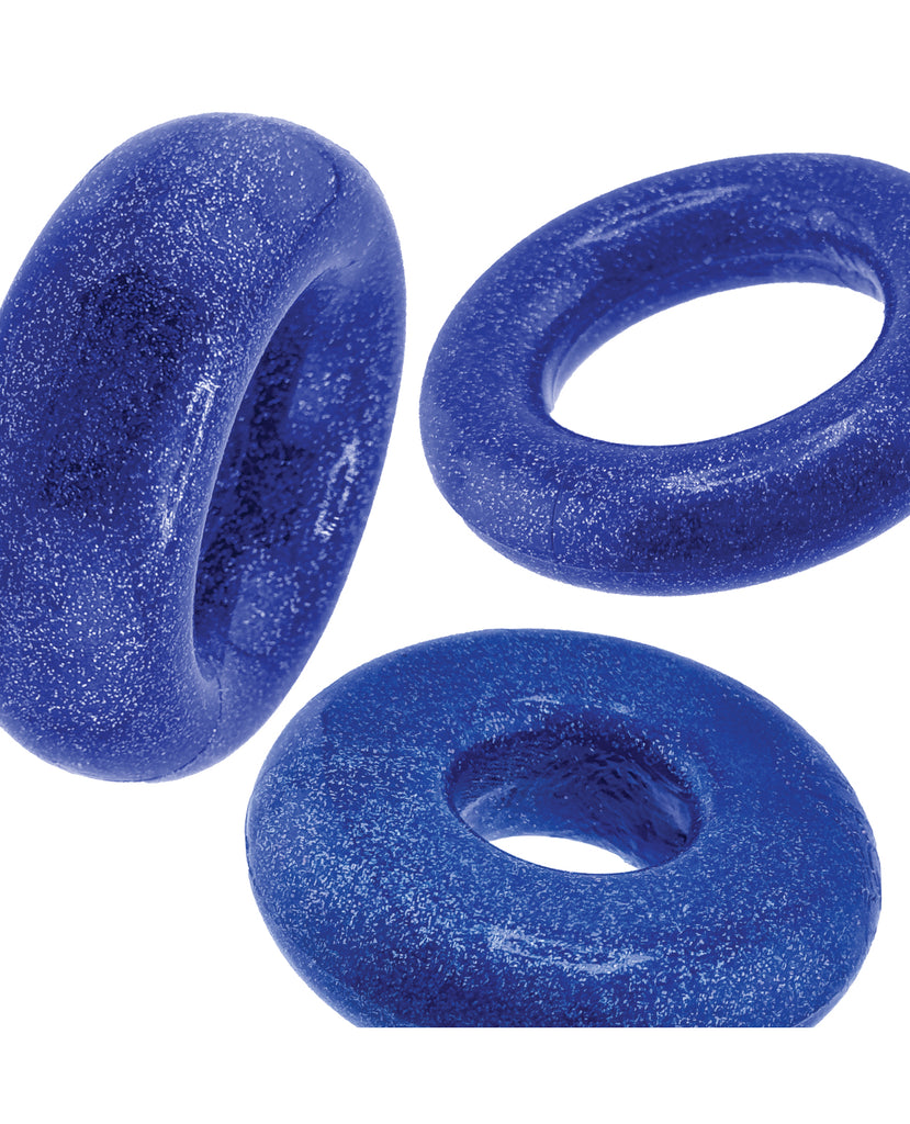 Oxballs Cockpack Multi Design 3 Pack Cockrings - Blue Fire
