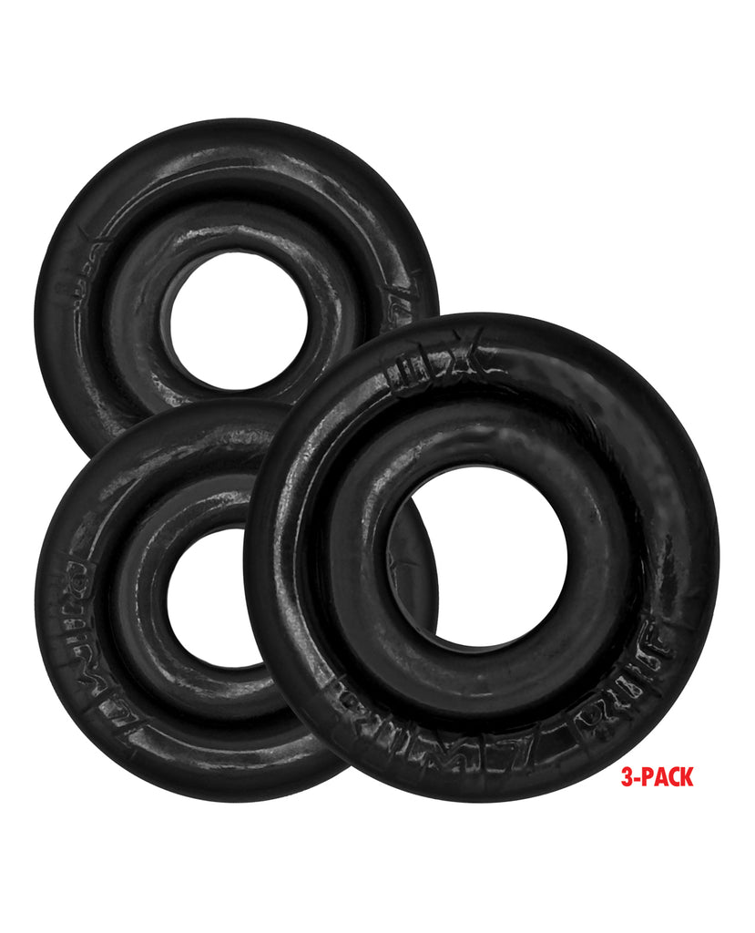 Oxballs Rimringz Multi Size 3 Pack of Cock Rings - Black