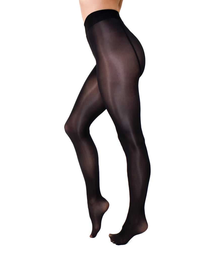 Kix'ies Strong & Silky Black Tights - Black L/XL