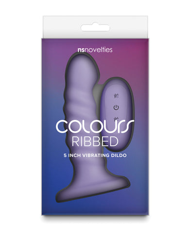 Colours - Ribbed - 5" Vibrating Dildo - Purple