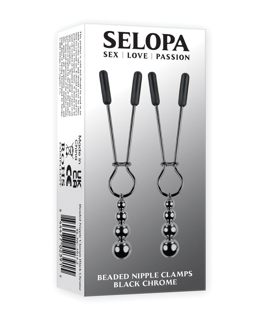 Selopa Beaded Nipple Clamps - Black Chrome