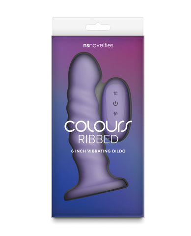 Colours - Ribbed - 6" Vibrating Dildo - Purple