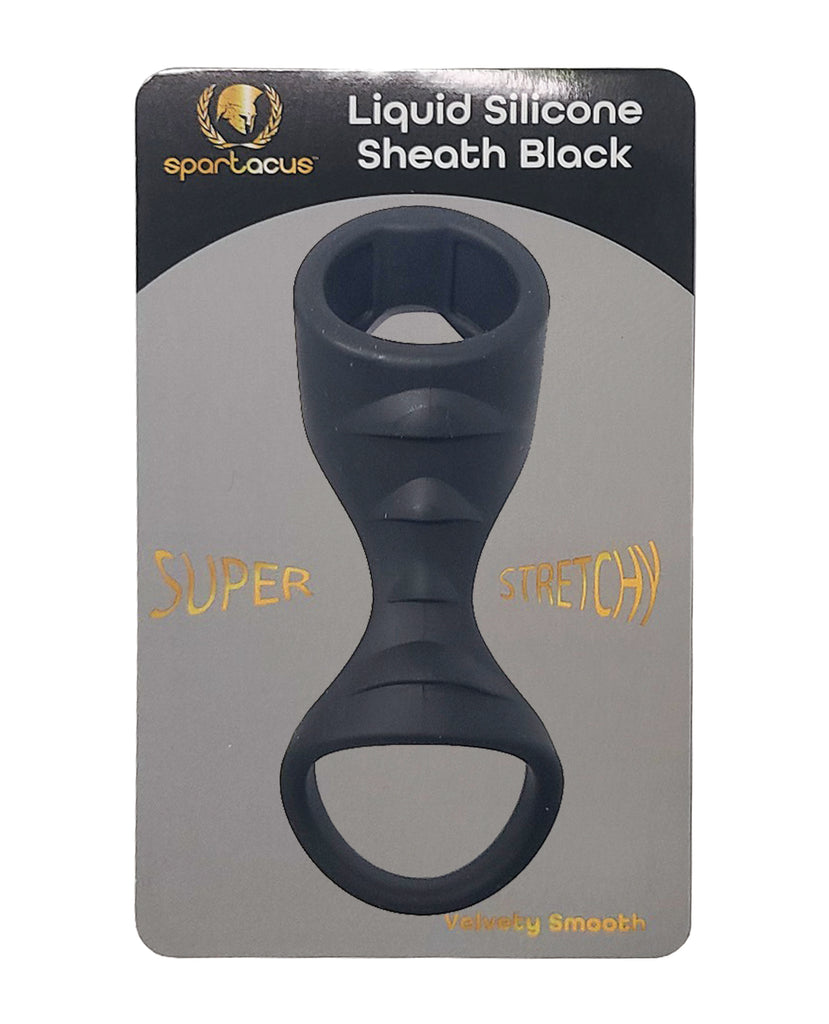 Spartacus Liquid Silicone Cock and Ball Sheath - Black