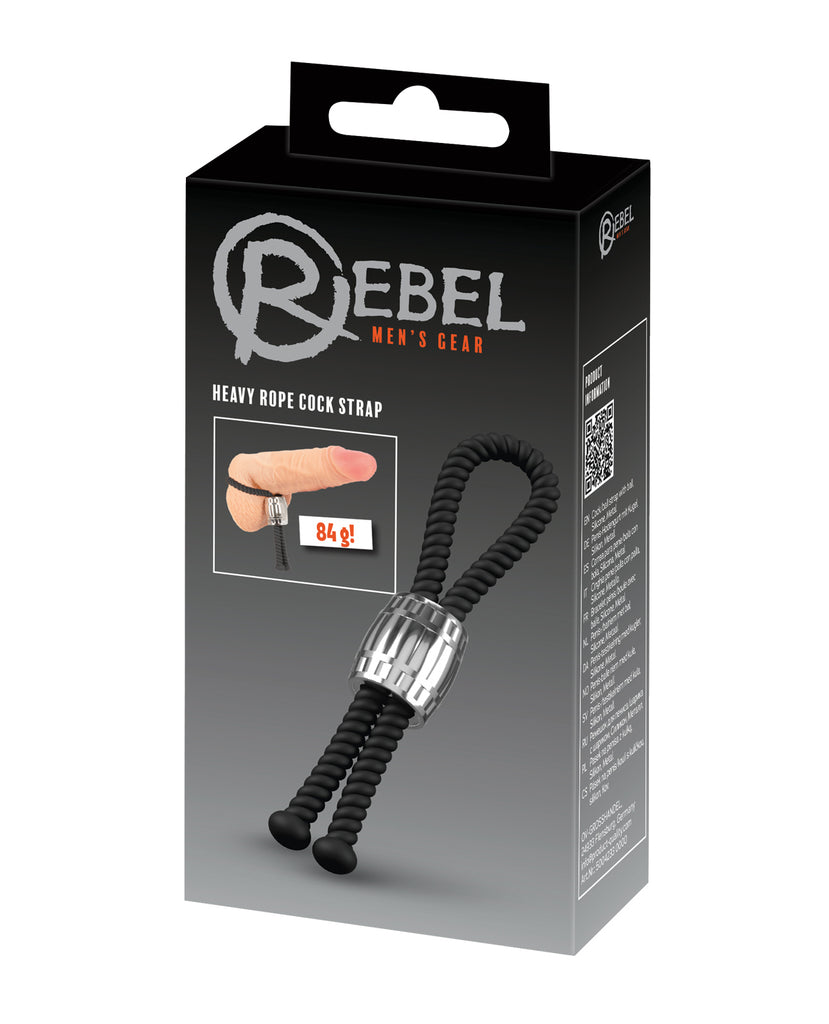 Rebel Heavy Rope Cock Lasso - Black