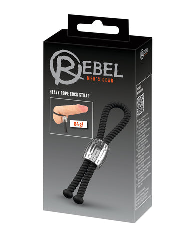Rebel Heavy Rope Cock Lasso - Black