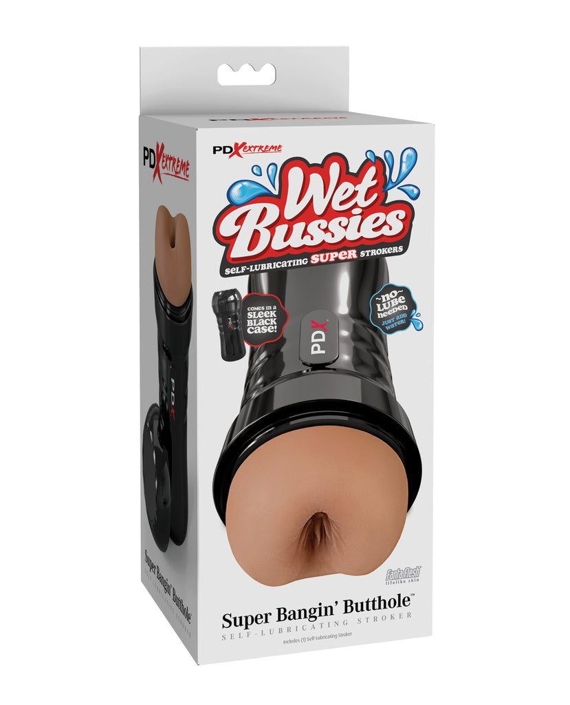 PDX Extreme Wet Bussies Super Bangin' Butthole Stroker - Brown