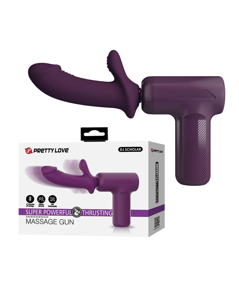 Pretty Love DJ Scholar Dual Thrusting Gun Massager - Purple