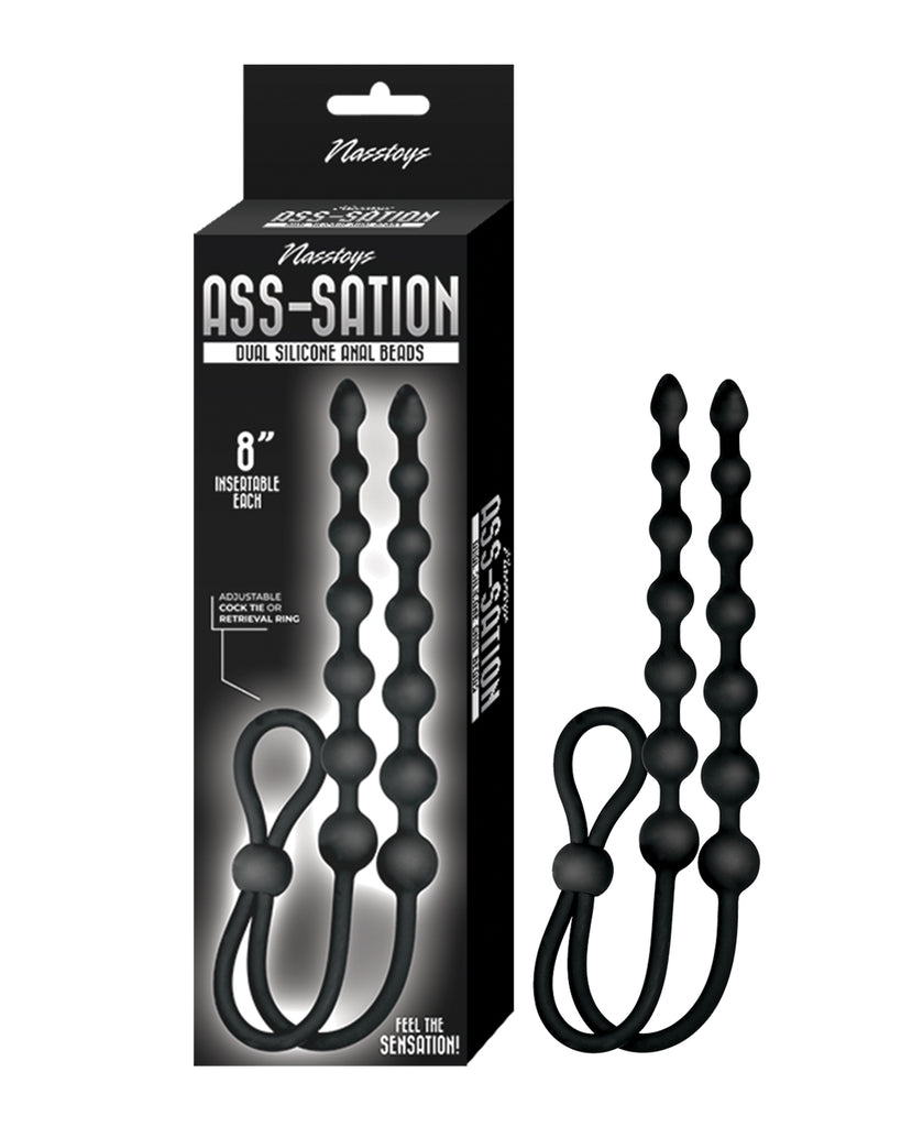 Ass-sation Dual-Ended Anal Beads - Black