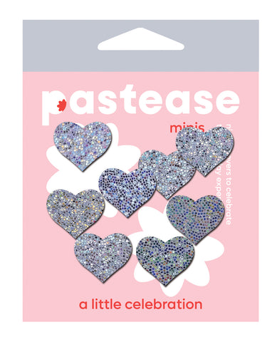 Pastease Mini Glitter Hearts - Silver Pack of 8
