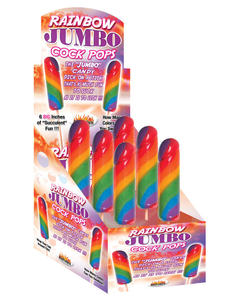Jumbo Rainbow Cock Pops - Display of 6