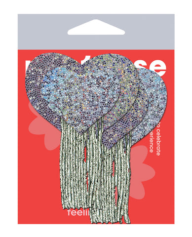 Pastease Tassel Glitter Heart - Silver O/S
