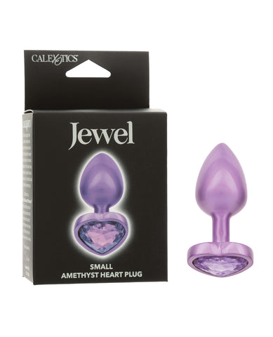 Jewel Amethyst Heart Butt Plug - Small, Purple
