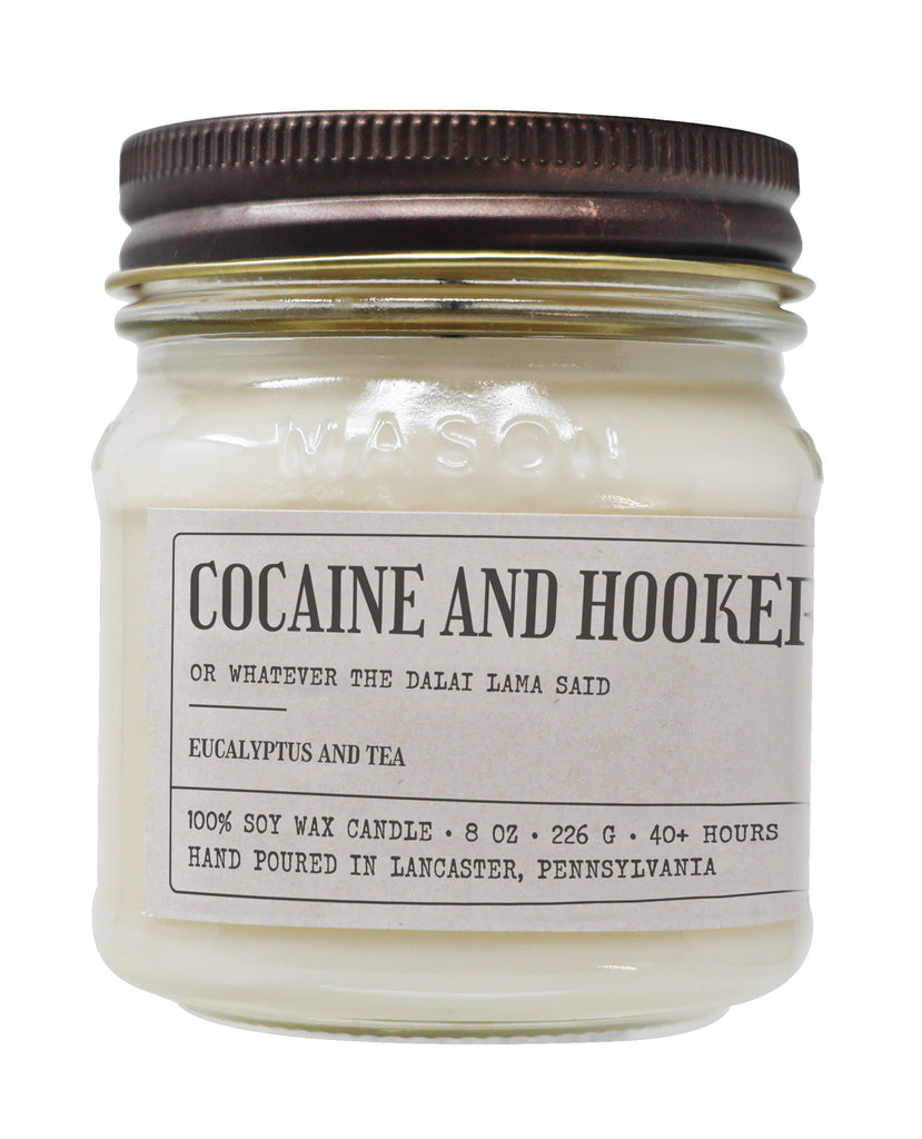 Cocaine And Hookers - Funny Candle 8 oz Soy Wax