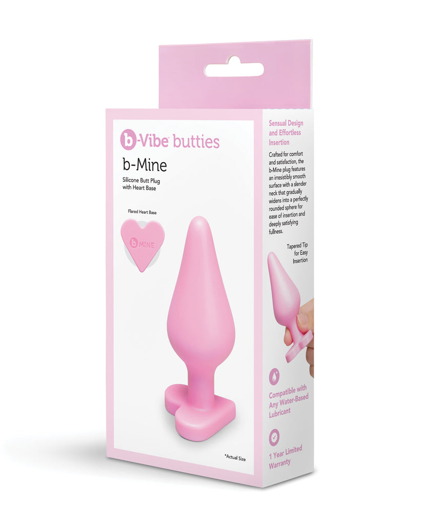 B-Mine Butties - Silicone Butt Plug with Heart Base - Pink