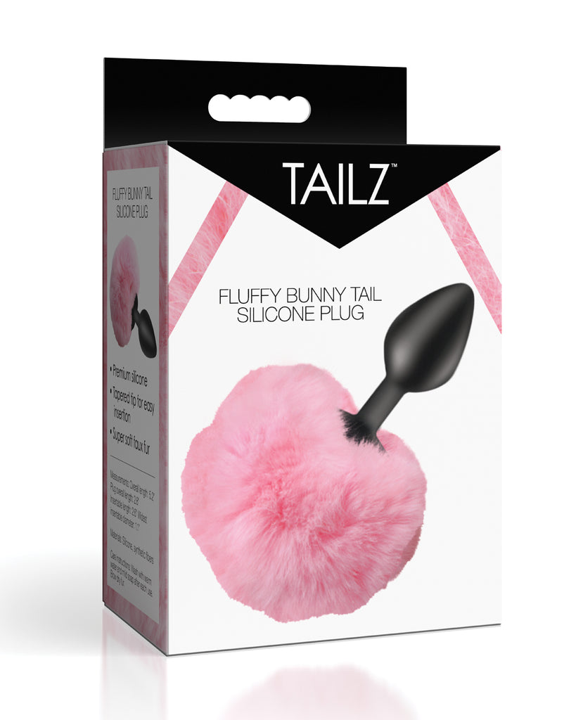 Tailz Fluffy Bunny Tail Silicone Plug - Pink