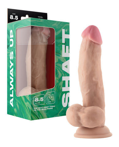 Shaft Model N Flexskin Liquid Silicone 8.5" Side Curve Dong w/Balls - Pine