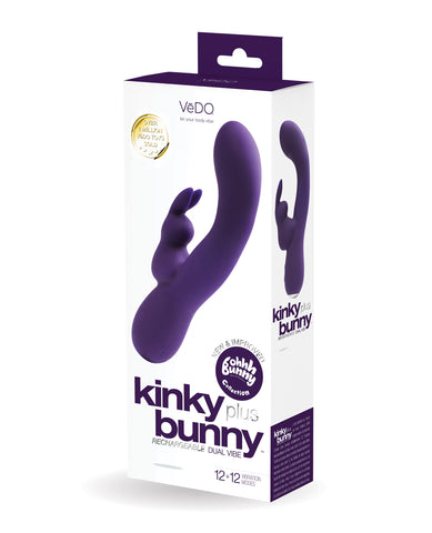 VeDO Kinky Bunny Plus Rechargeable Dual Vibe - Deep Purple