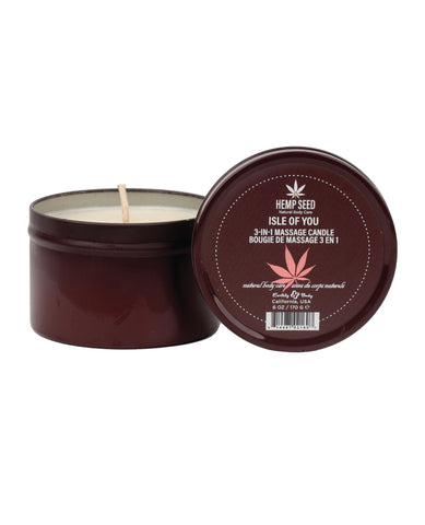 Earthly Body Suntouched Hemp Candle - 6 oz Round Tin Isle of You