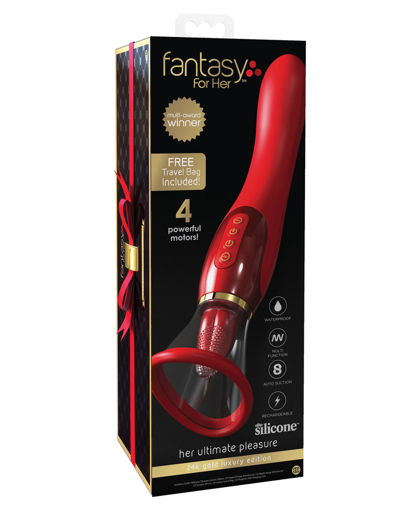 Fantasy For Her Ultimate Pleasure 24K Gold Seasonal Luxury Edition w/Travel Bag Luxury Box - Red