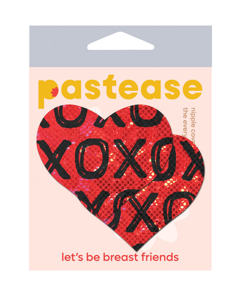 Pastease Glitter XOXO Heart - Red/Black O/S