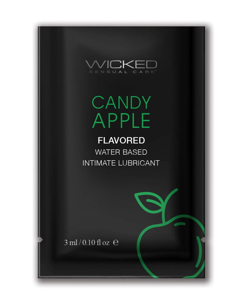 Wicked Sensual Care Aqua Waterbased Lubricant - .1 oz Candy Apple