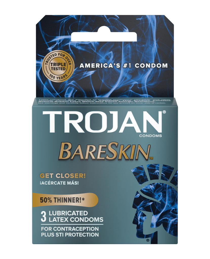 Trojan Bareskin Condoms - Box of 3