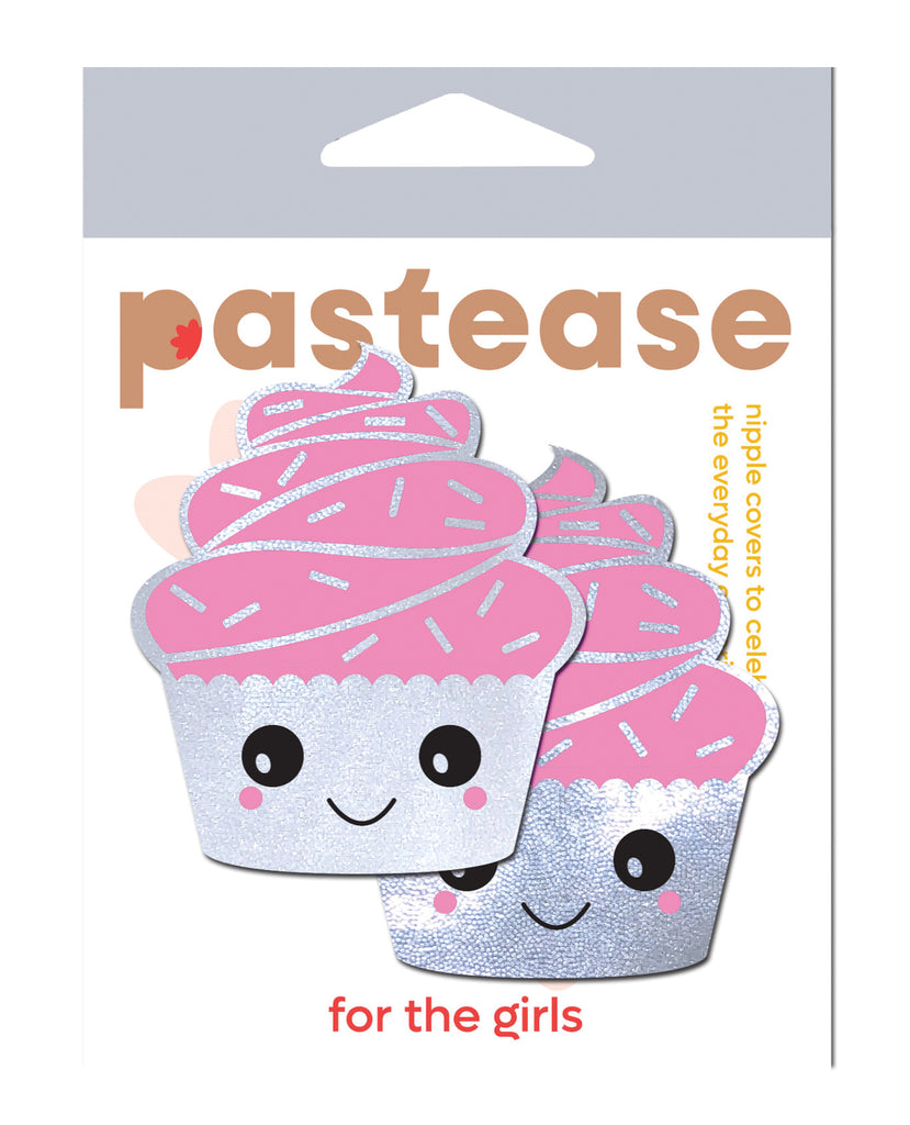 Pastease Cupcake Glittery Frosting Nipple Pastie - White O/S