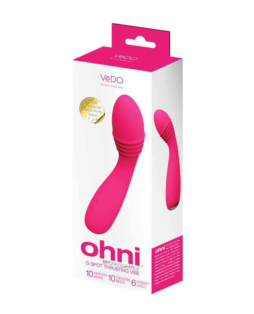 VeDO Ohni Rechargeable G-Spot Thrusting Vibe - Pink