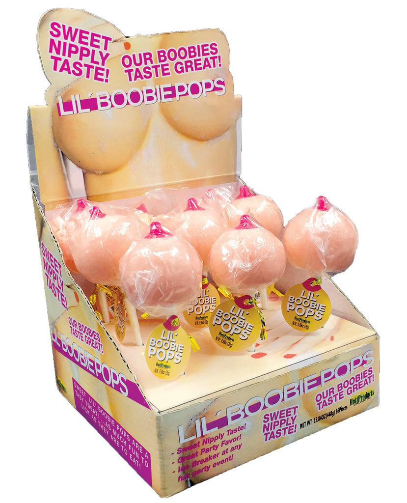 Lil Boobie Pops Boobie Shape Candy Lollipops - Display of 9