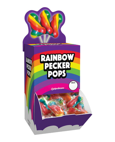 Rainbow Pecker Pops Display - Display of 72
