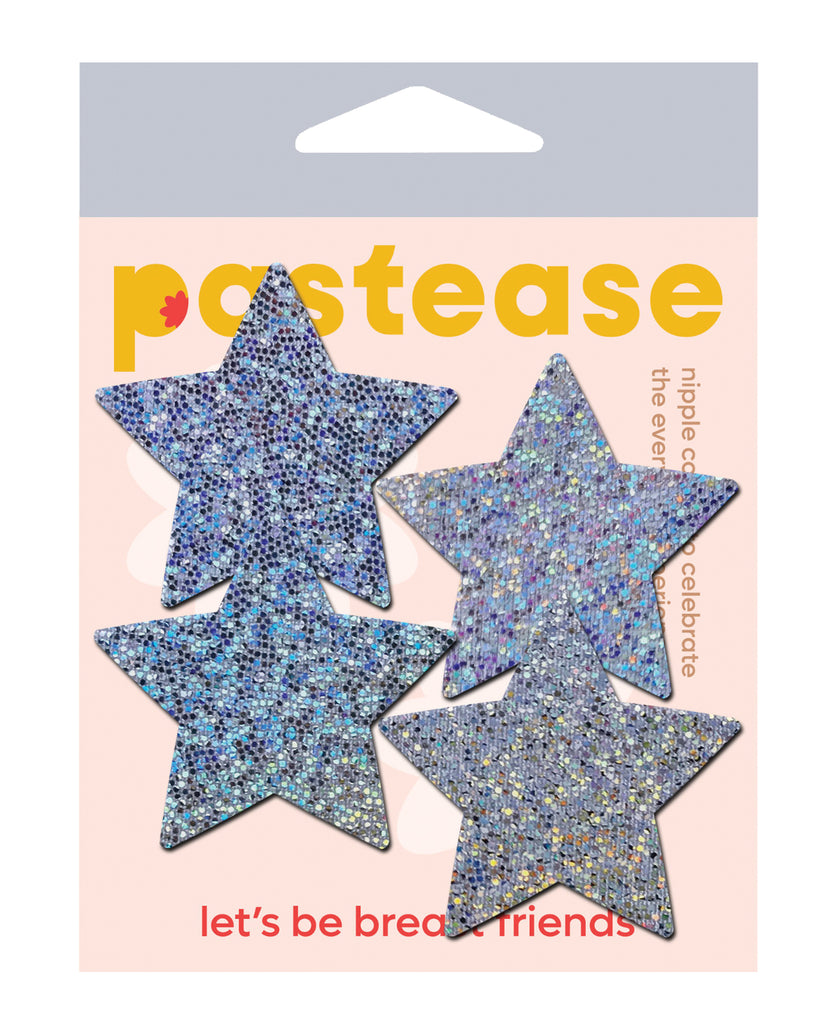 Pastease Petites Glitter Star - Silver O/S Pack of 2 Pair