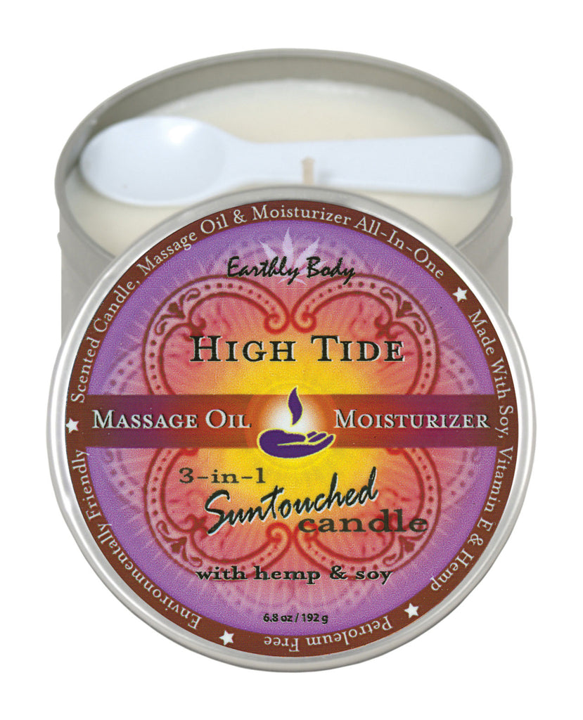 Earthly Body Suntouched Hemp Candle - 6 oz Round Tin High Tide