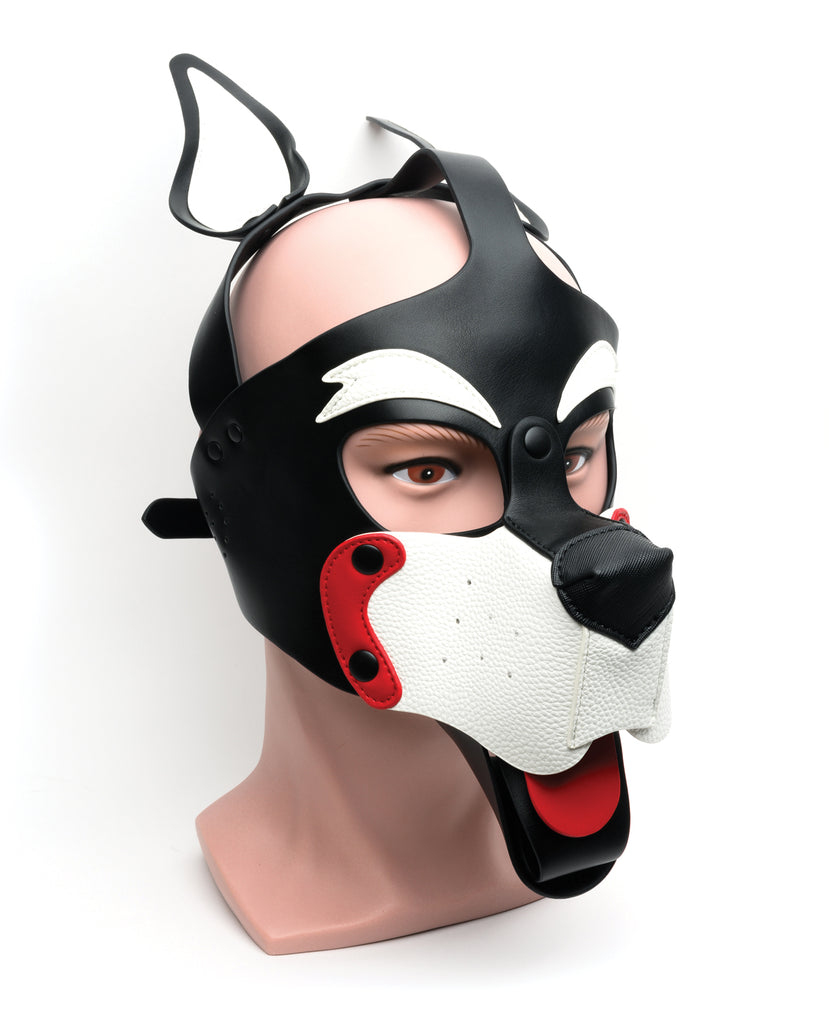 665 Playful Pup Hood - O/S Black/White/Red