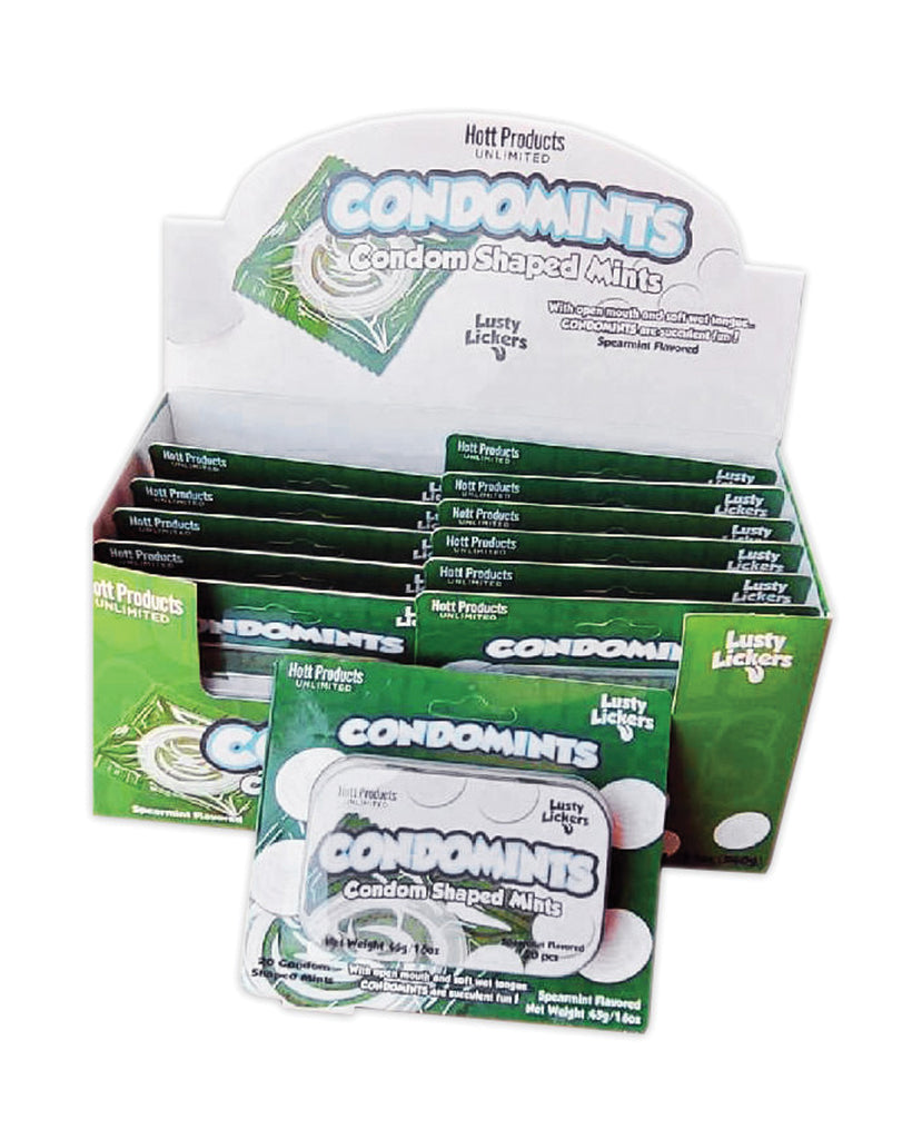 Condomints Spearmint Mints Display - Display of 12
