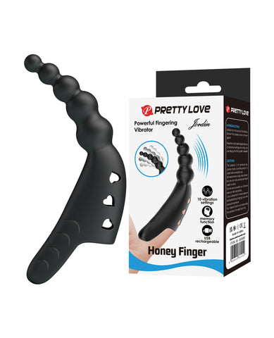 Pretty Love Jordin Beaded Finger Vibe - Black