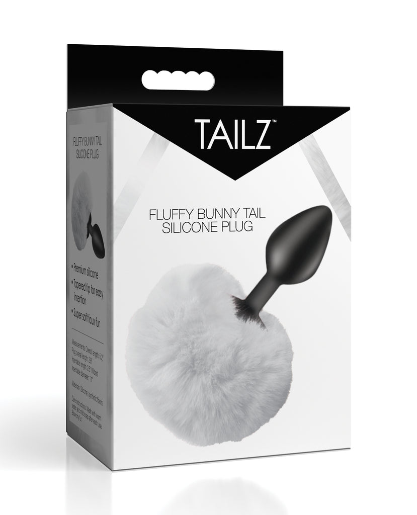Tailz Fluffy Bunny Tail Silicone Plug - White