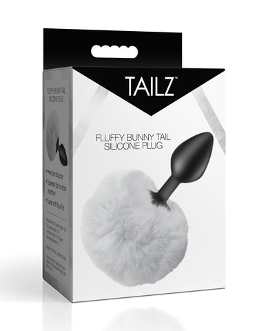 Tailz Fluffy Bunny Tail Silicone Plug - White