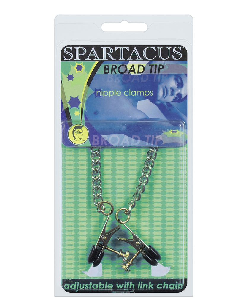 Spartacus Adjustable Broad Tip Nipple Clamps w/Link Chain
