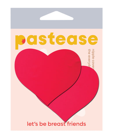 Pastease Basic Heart Black Light Reactive - Neon Red O/S